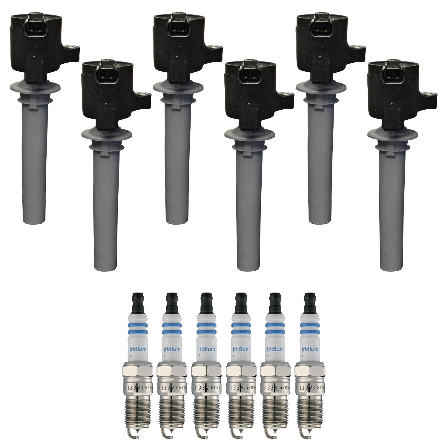 Set of 6 Ignition Coils & Spark Plugs for Ford Escape (2001–2007)