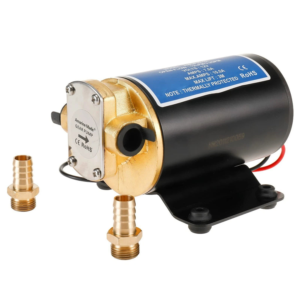 12V 3.2GPM Self Priming Gear Pump for Diesel Fuel Scavenge Oil Transfer