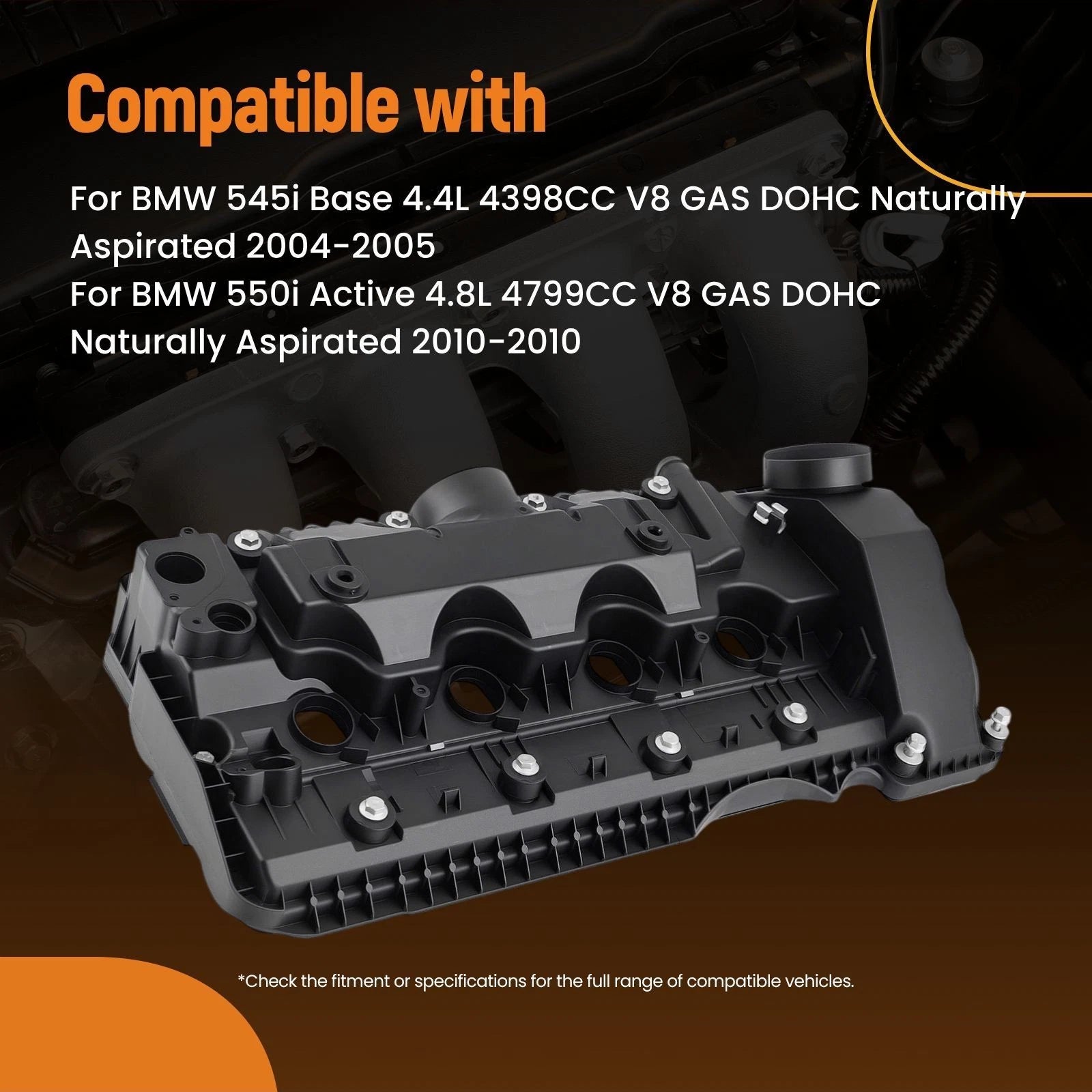 Engine Valve Cover for BMW 645Ci 650i Alpina B7 4.4L (2004–2008) 11127522150