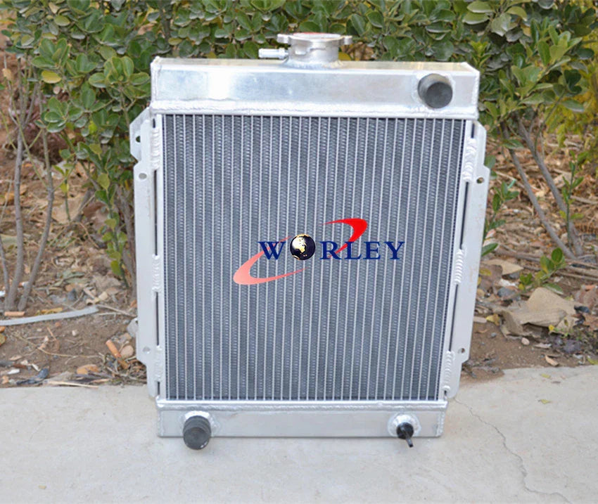 3 Row Alloy Radiator + Blue Hose for Datsun 1200 120Y B110 (1970-1976)