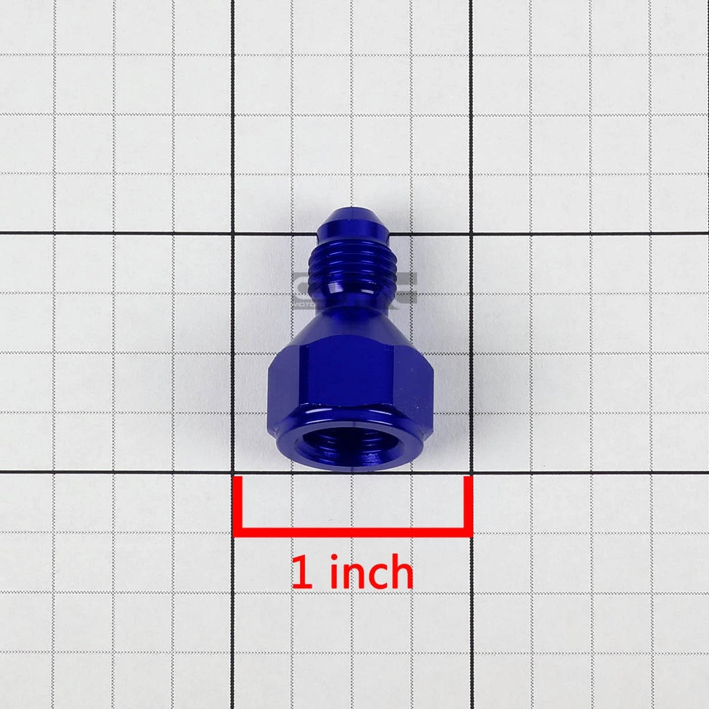 Set of 2 AN4 Female Flare to Male AN3 Blue Aluminum Hose Fitting Adapter