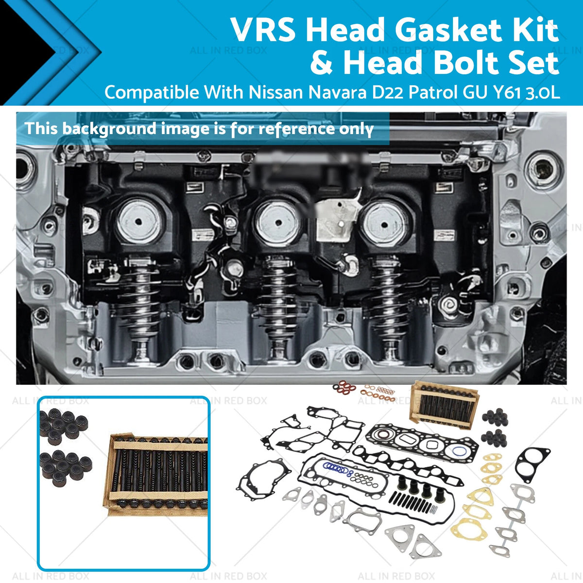 VRS Head Gasket Kit & Bolt Set for Nissan Navara D22, Patrol GU Y61 (2001–2015)