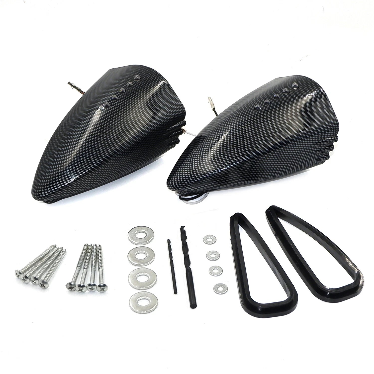 LED Side Mounted Pig Spotter Rearview Mirrors for Suzuki Honda Kawasaki Yamaha