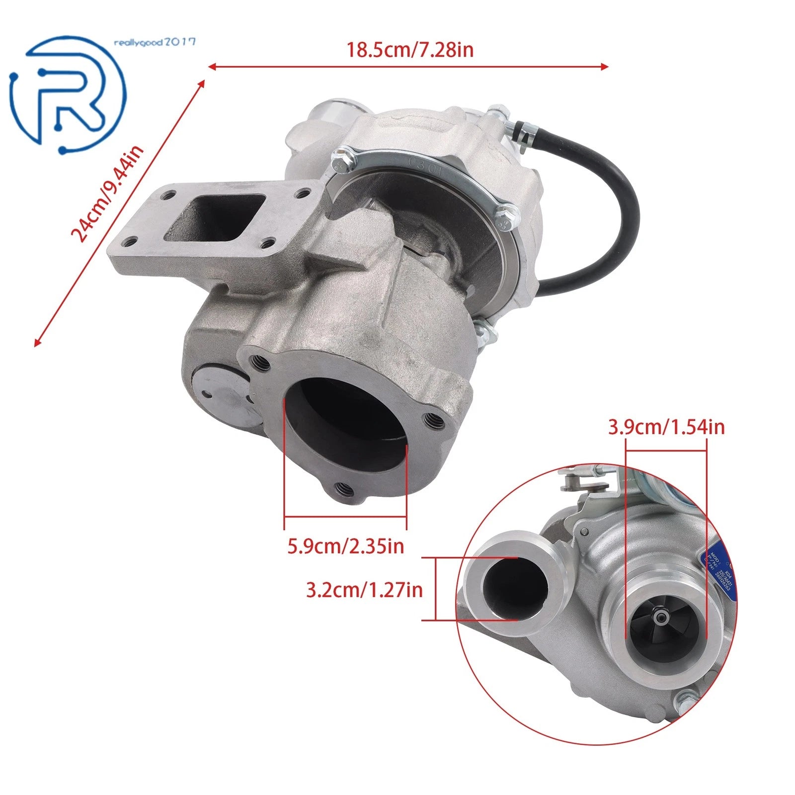 Turbo K04 Turbocharger for JCB Engine 444 (320/06179, 53049700124, 320A6431)