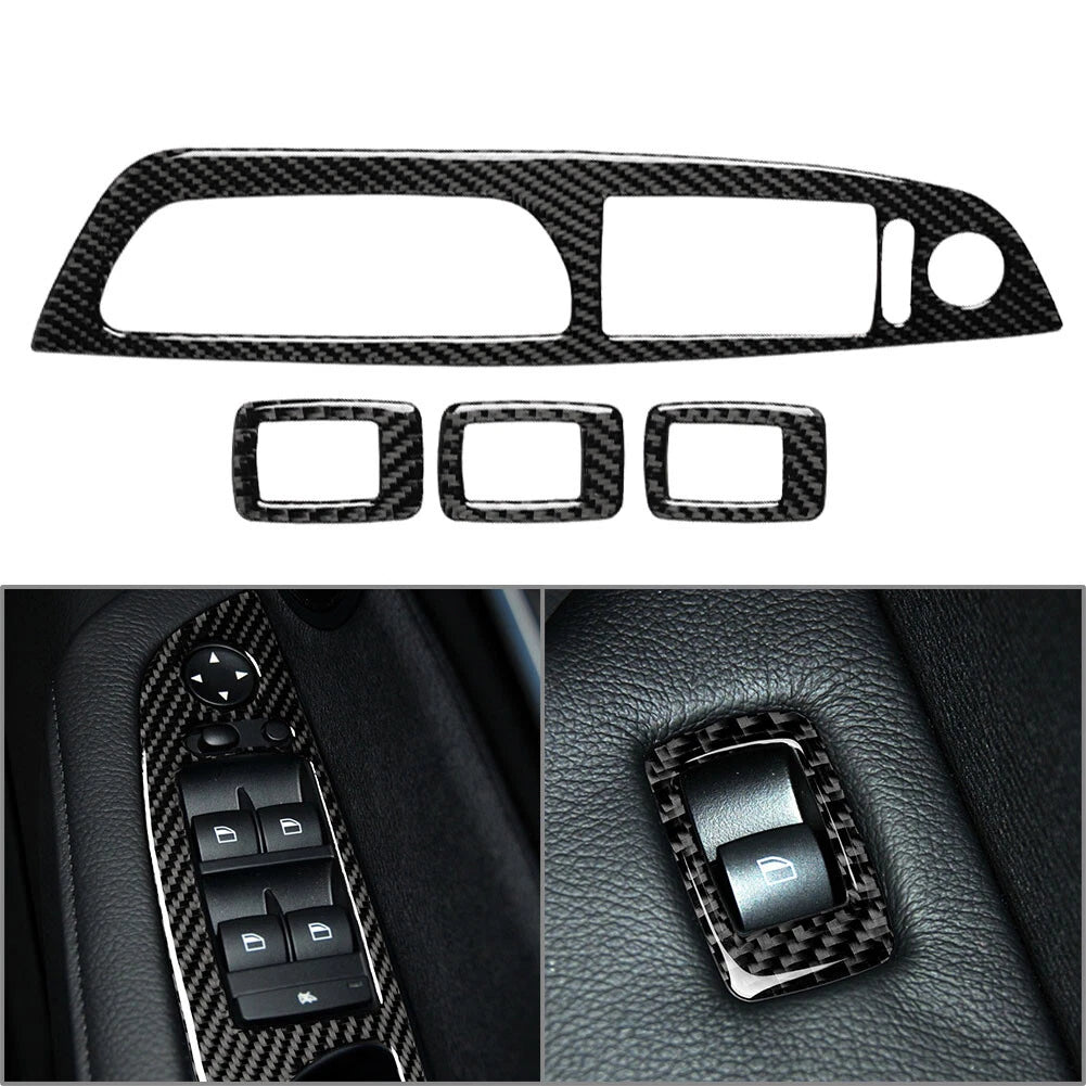 Carbon Fiber Door Window Button Frame Cover Trim for BMW X5 E70 X6 E71 (2008–2013)