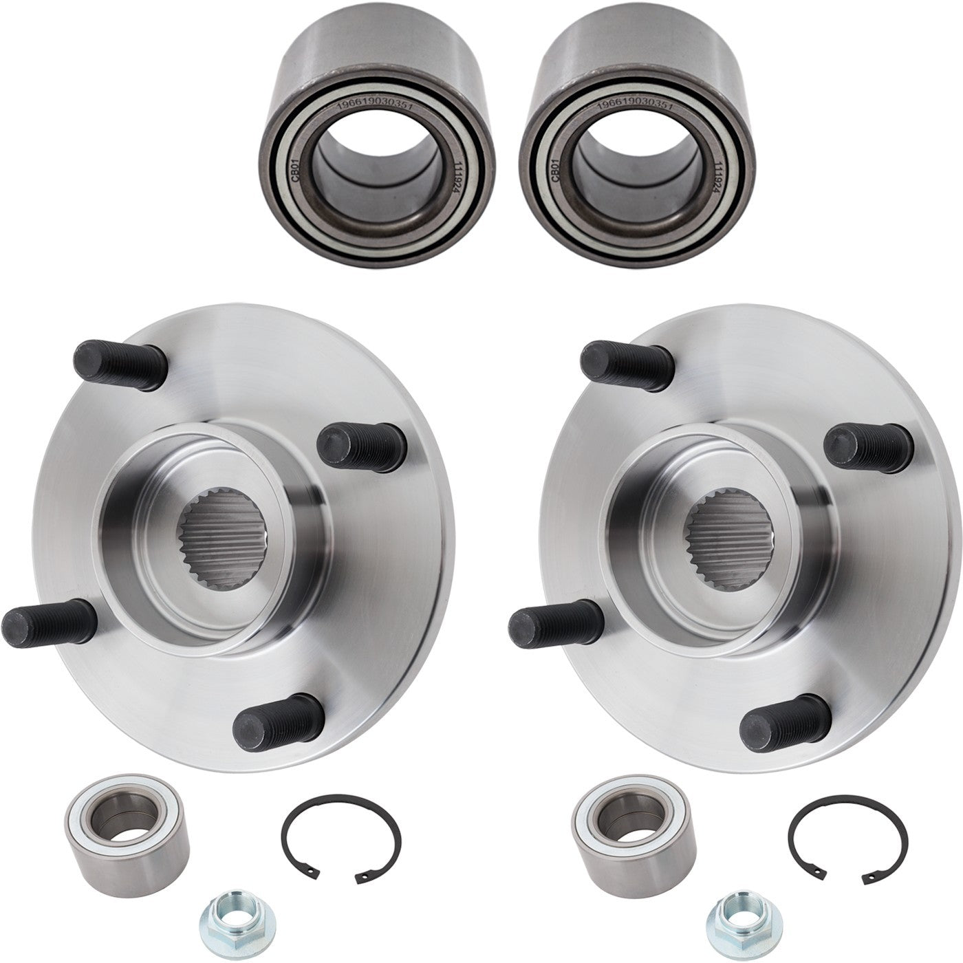 Set of 2 Wheel Hubs for Ford Focus