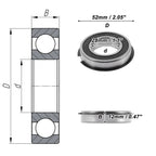 Deep Groove Ball Bearing 28x52x12mm for Scooter Skateboard (1Pc)