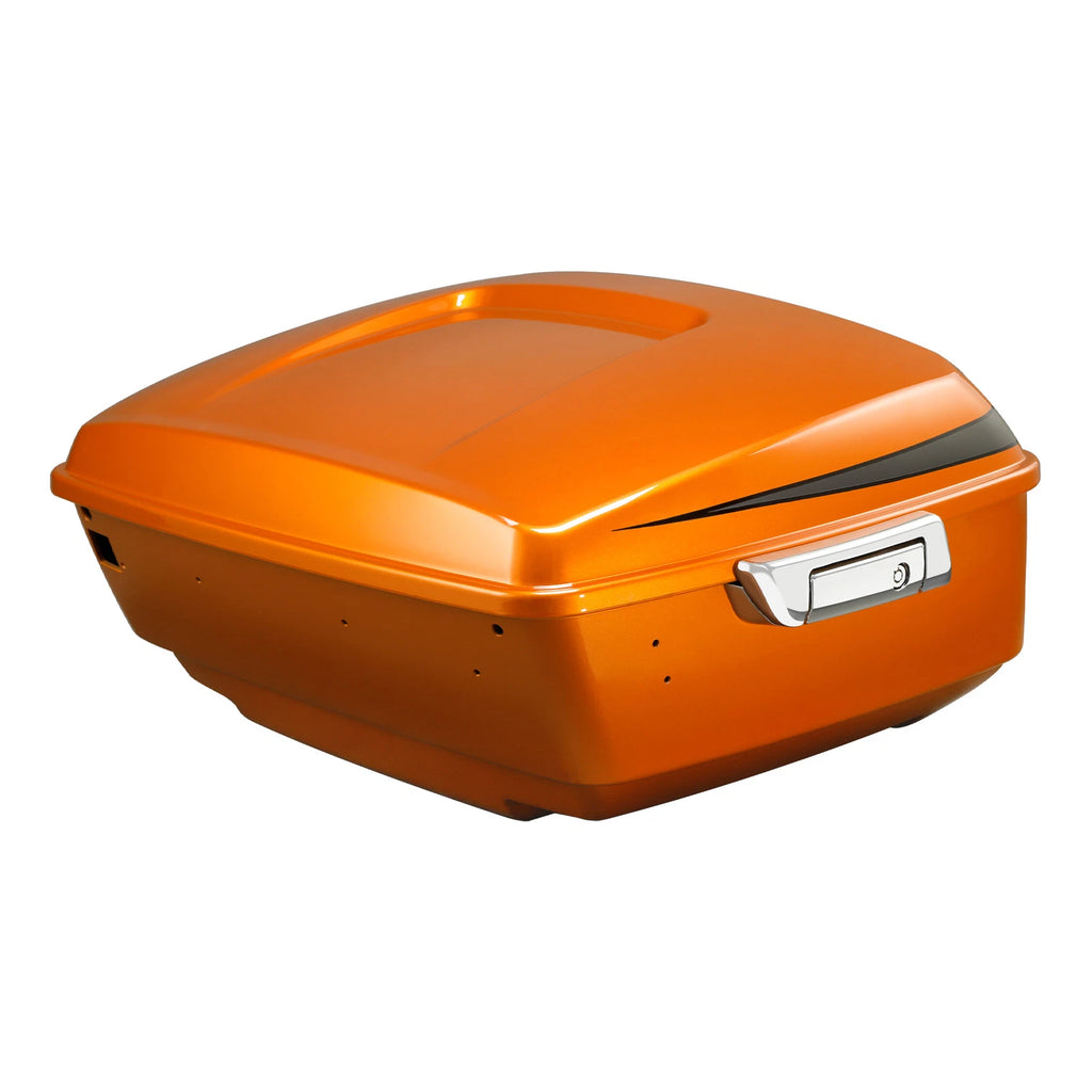 King Trunk for Harley Electra Glide Road 2014–2025 Scorched Orange/Black Denim