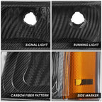 Headlight Assembly for Chevy Avalanche Silverado (2003–2007) Carbon Fiber Pattern