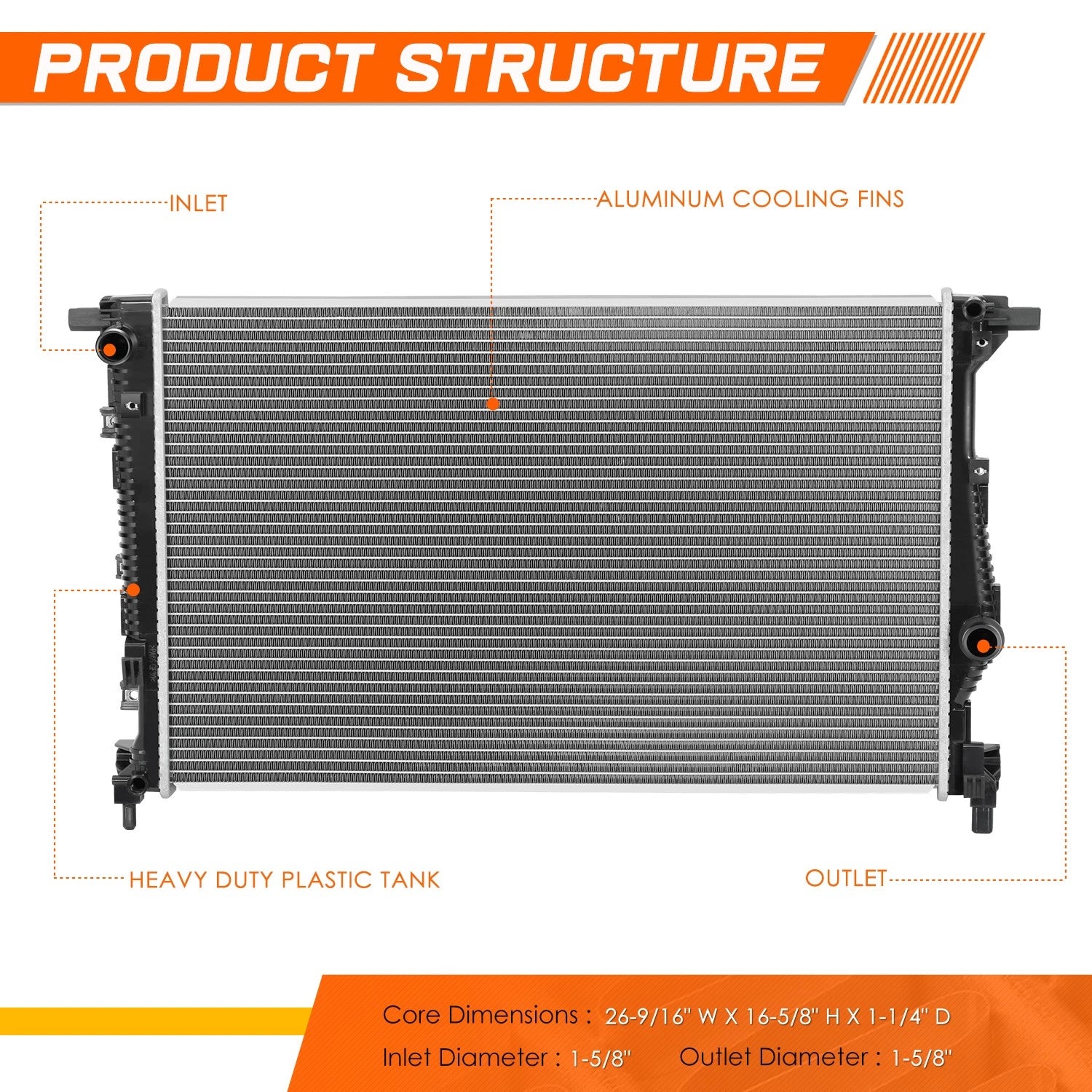 Aluminum Core Cooling Radiator for Jeep Cherokee 2019–2023 DPI-13847