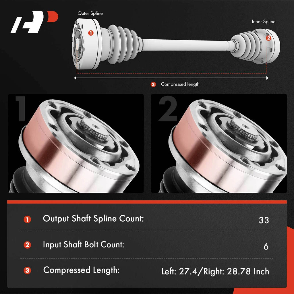 2X Rear CV Axle Assembly for Chevy Camaro (2016-2023) Manual Trans