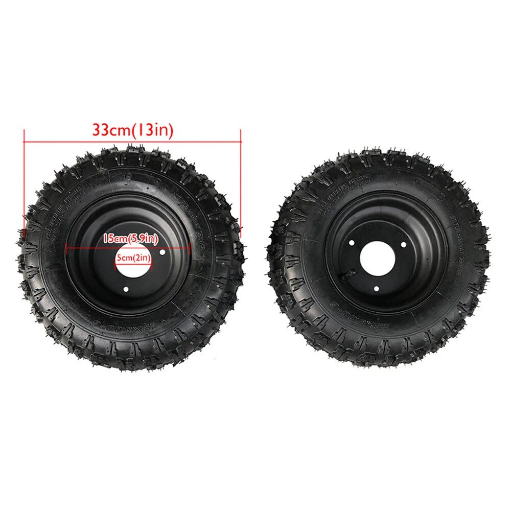 Set of 2 6" Wheel Tire Rim Assembly for Go Kart Drift Trike ATV