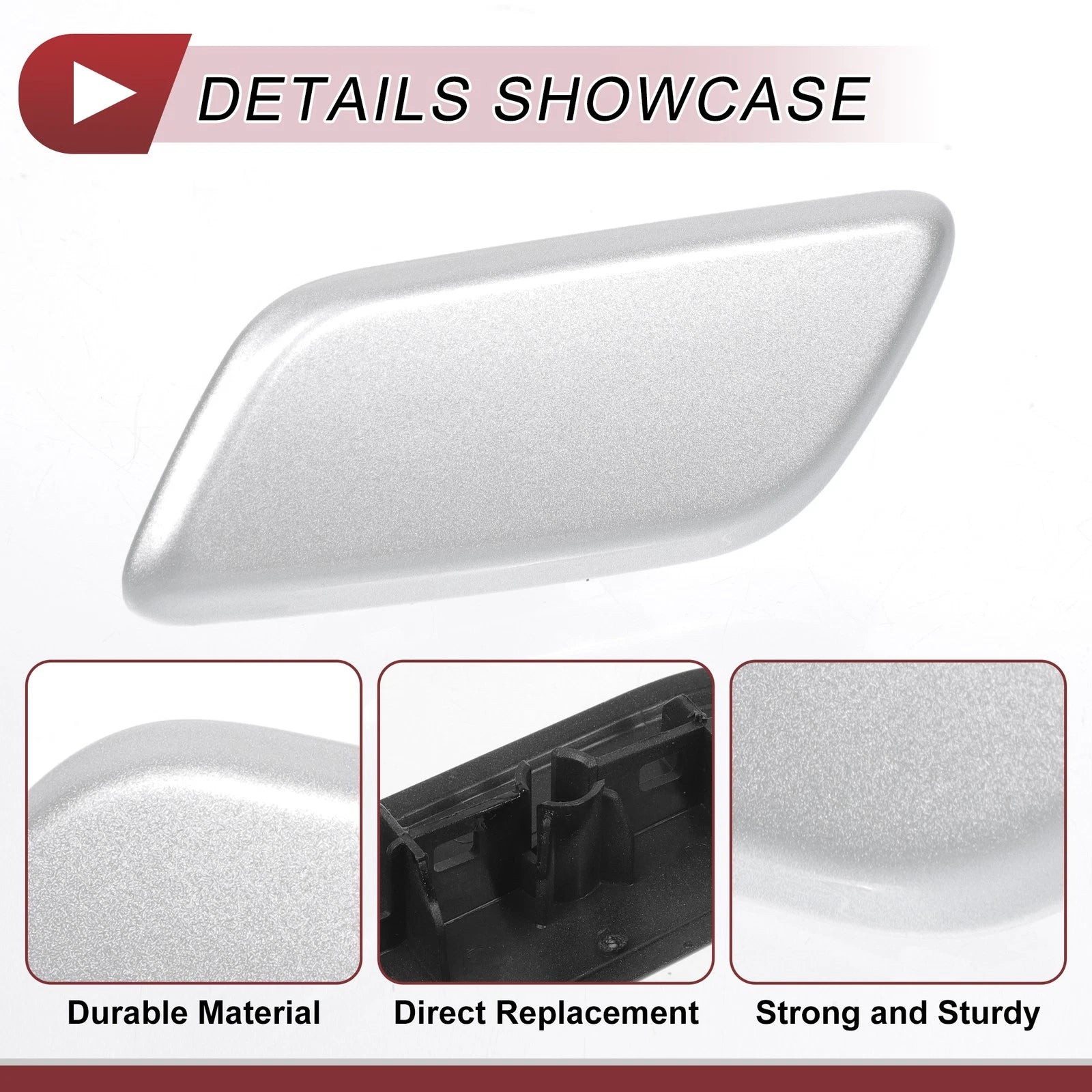 Front Left Washer Nozzle Cover Cap for Lexus LX570 (2013–2015) Silver Tone
