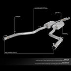 Stainless Steel Cat Back Exhaust System Kit for Dodge Challenger (2015–2019)