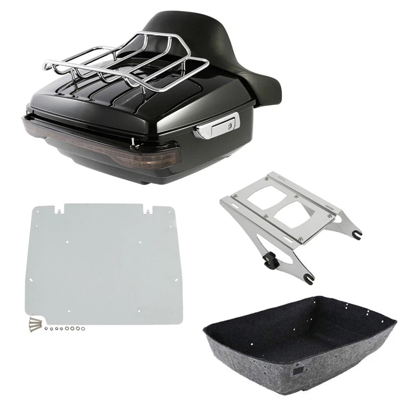 Trunk Backrest Mount Rack Tail Light Plate for Harley Touring (2014–2026)