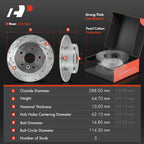 Rear Side Drilled Brake Rotors & Ceramic Pads for Toyota Highlander (2014–2019)