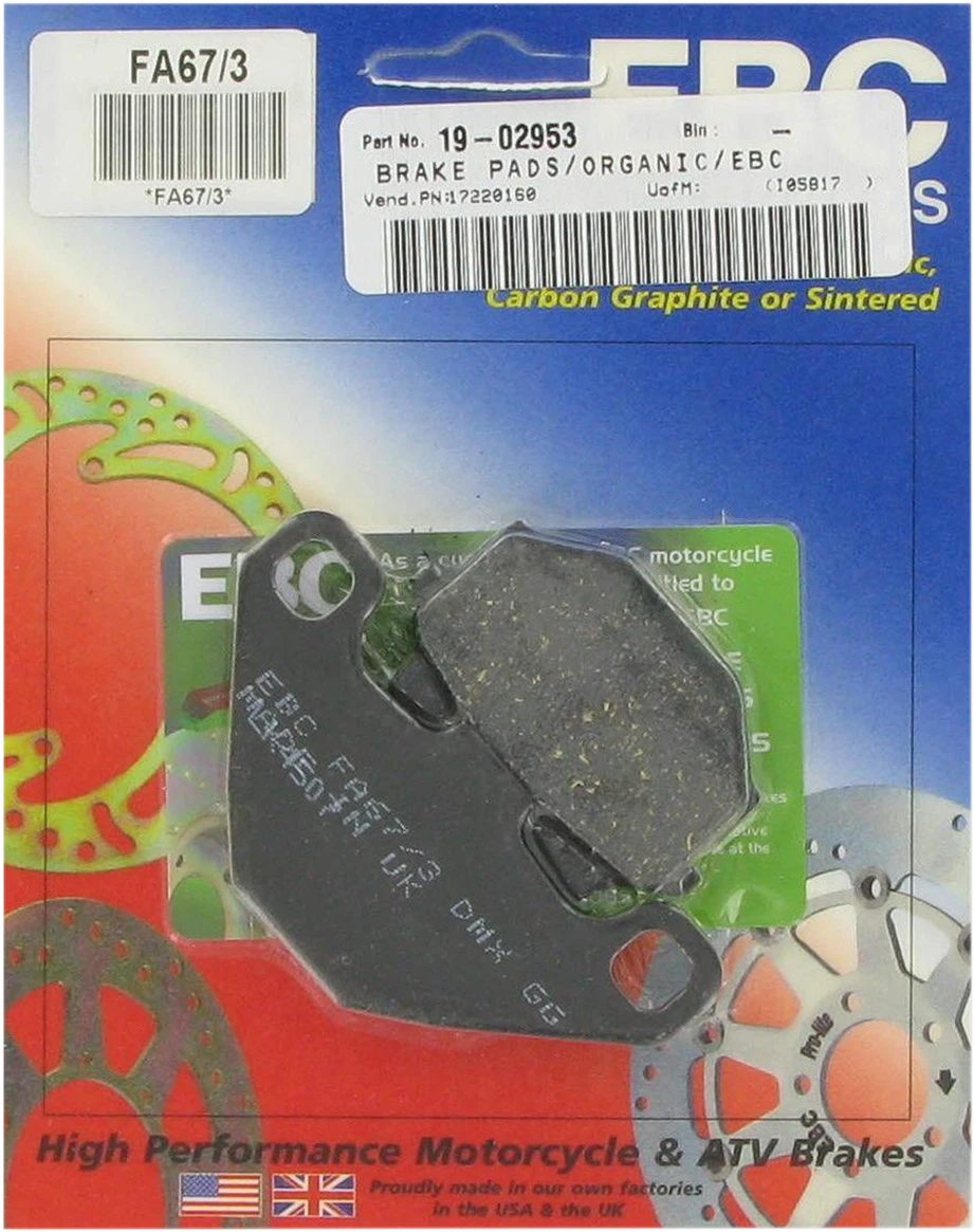 EBC Organic Brake Pads FA67/3 for