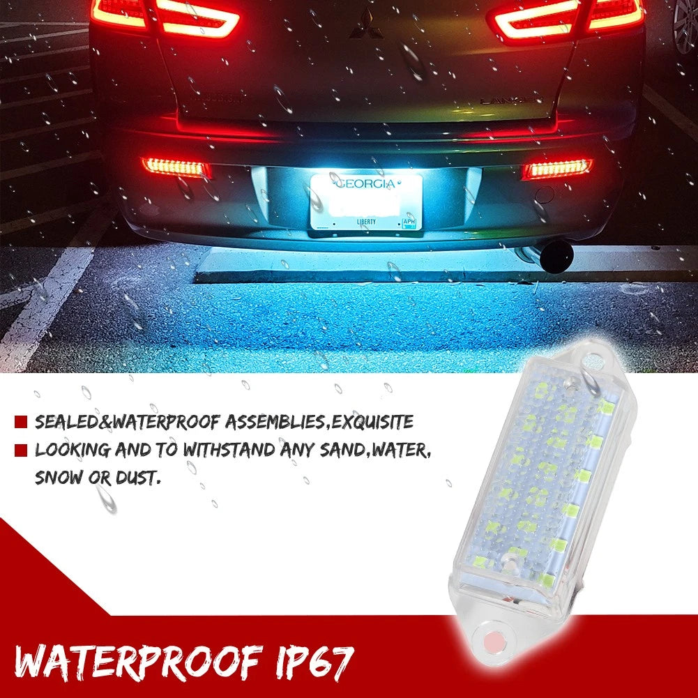 Clear Ice Blue LED License Plate Light for Mitsubishi Lancer Evolution (2003–2017)