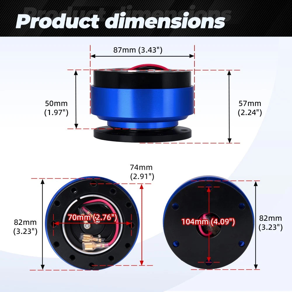 160H Hub Adapter + Blue Steering Wheel Quick Release for Mazda Miata RX-8 (2000–2005)
