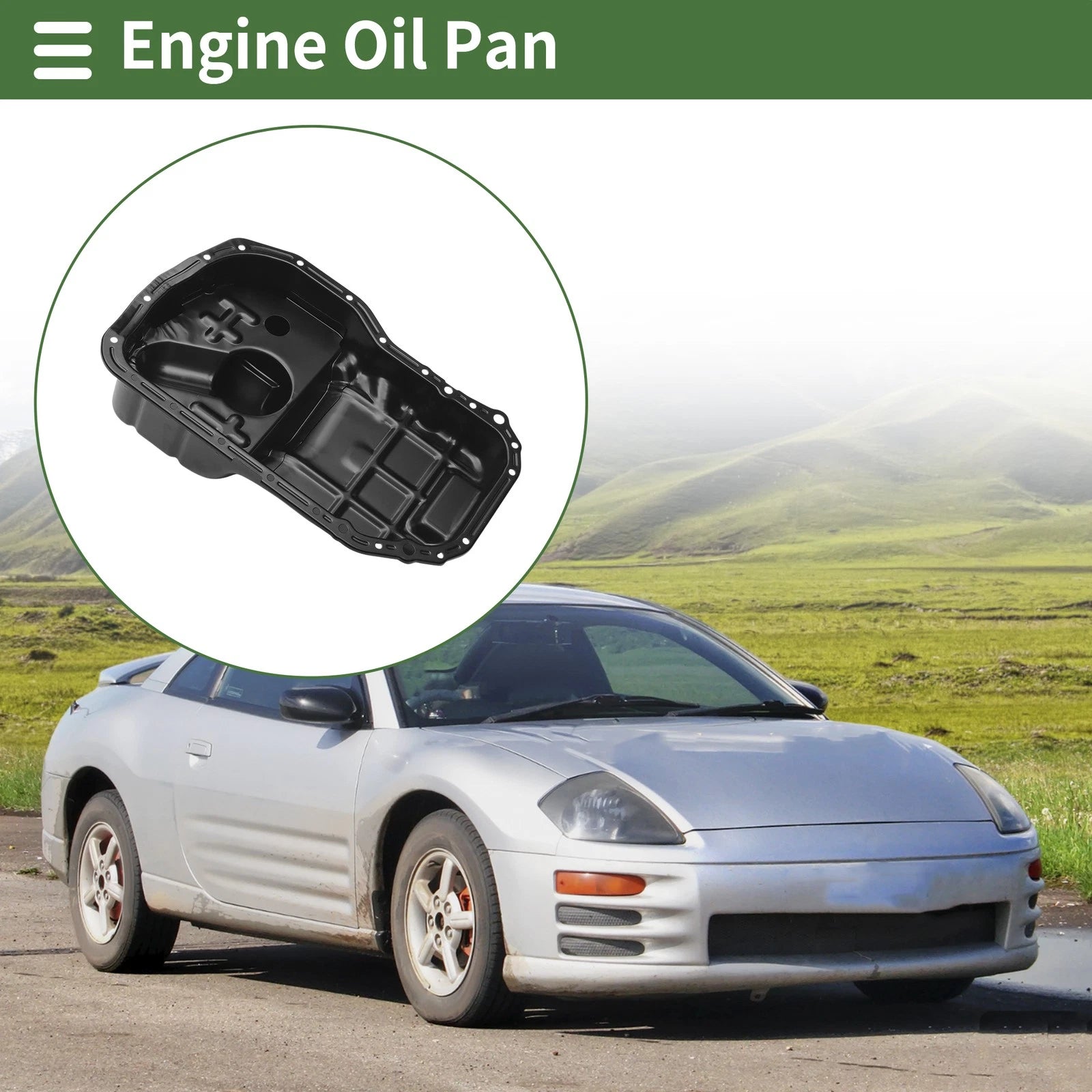 1 Pc Engine Oil Pan MN149374 for Mitsubishi Eclipse (2006–2012) Iron Black