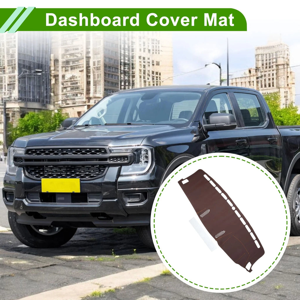 Dashboard Cover Mat for Ford Ranger (2018–2021) - Brown