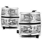 Clear Corner Headlights Lamp Chrome for Chevy Silverado 1500 (2014–2015)