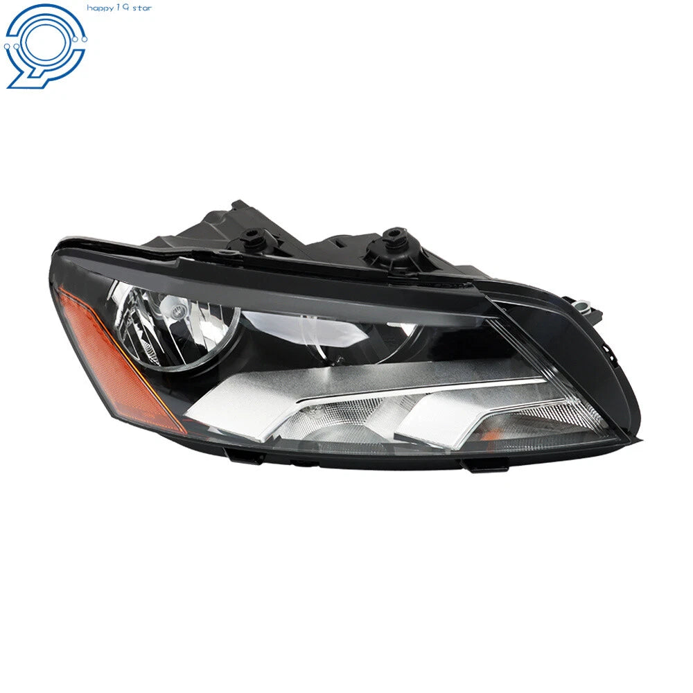 Halogen Headlight Assembly for Volkswagen Passat (2012–2015) Passenger Side Black