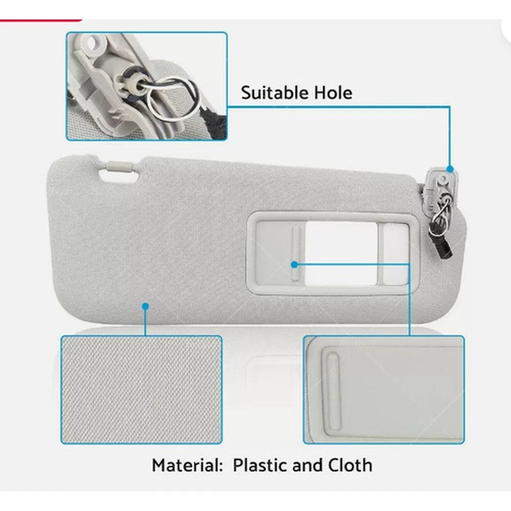RH Sun Visor Sunshade Mirror for Mazda CX-9 (2010–2015) Gray