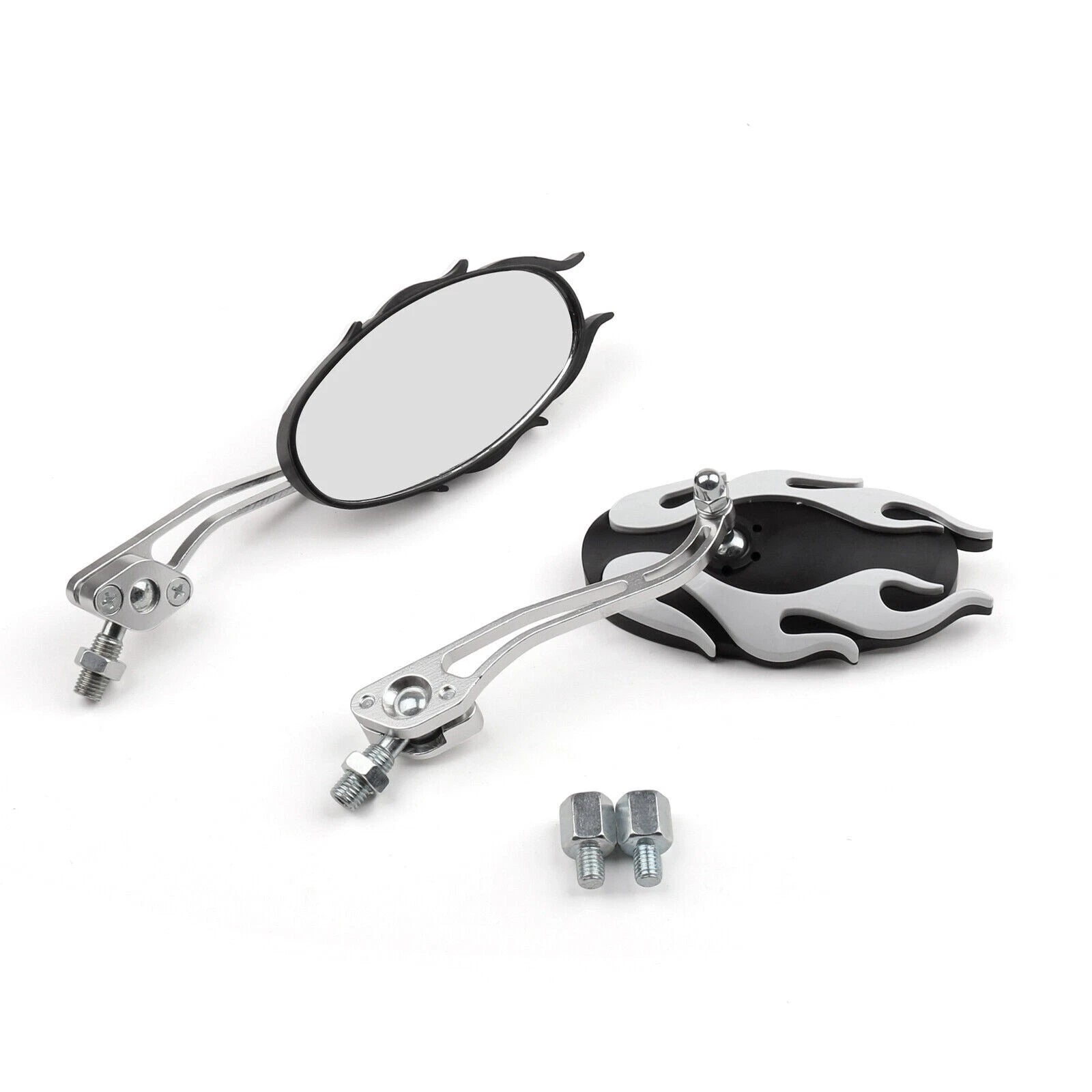 Universal Rearview Mirrors for Motorcycle (8mm 10mm) - White