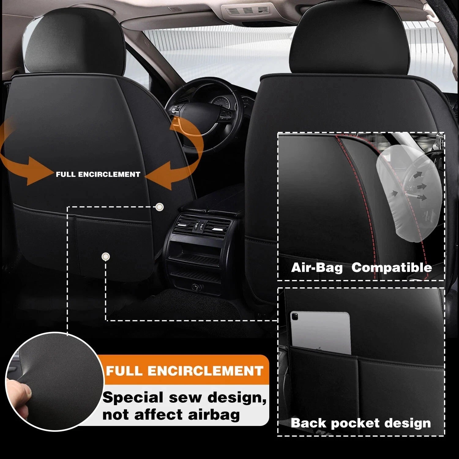 Luxury Leather Car Seat Covers for Nissan (5-Seats)