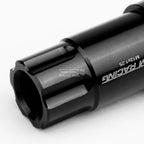 20x Open End M12x1.25 50mm Tall Black Aluminum Lug Nuts + Lock Key