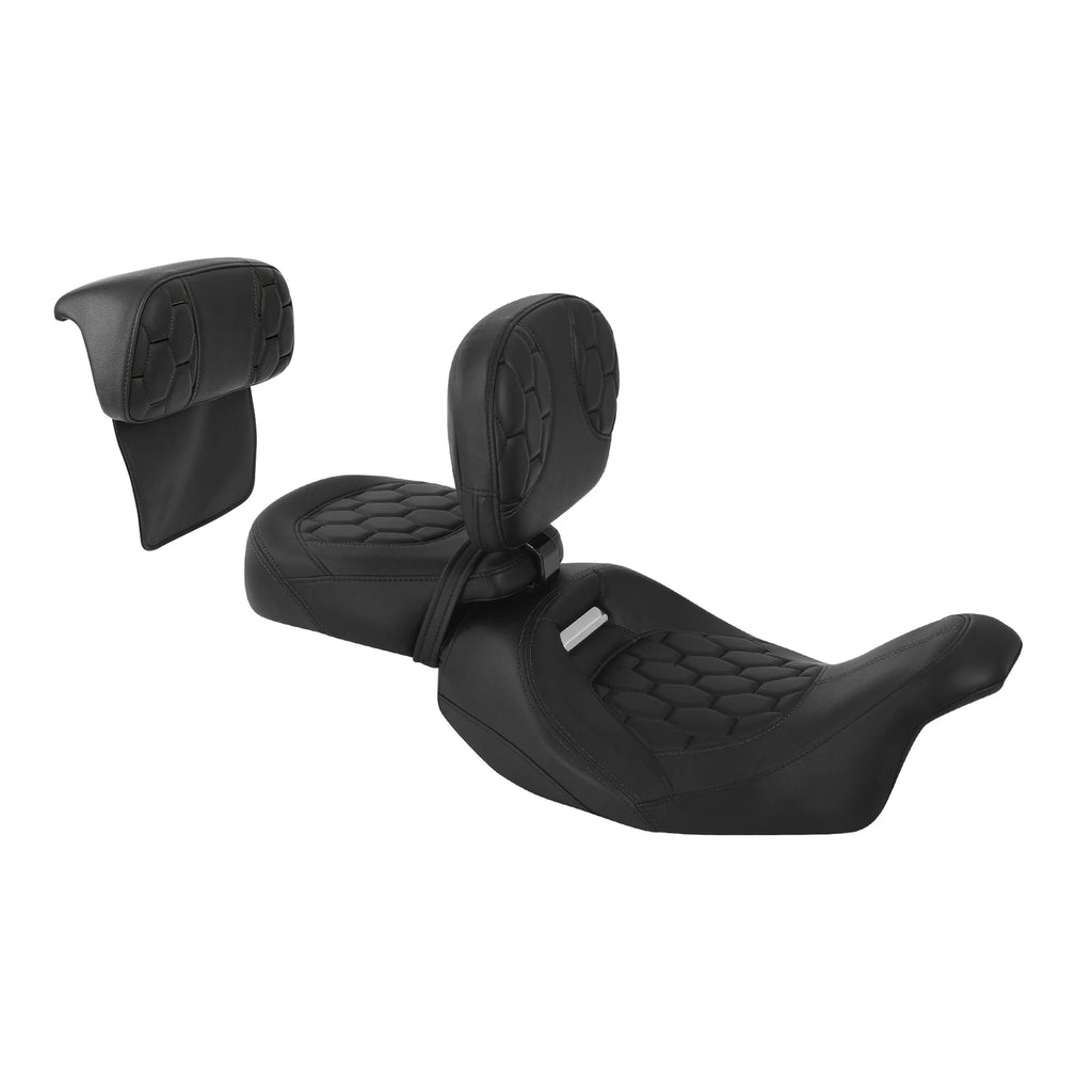 Driver Passenger Seats & Backrest Pad for Harley CVO Road Street Glide (2014–2023)
