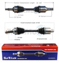 Set of 2 Front CV Axle Shafts for Mazda Tribute Ford Escape (2001–2007)