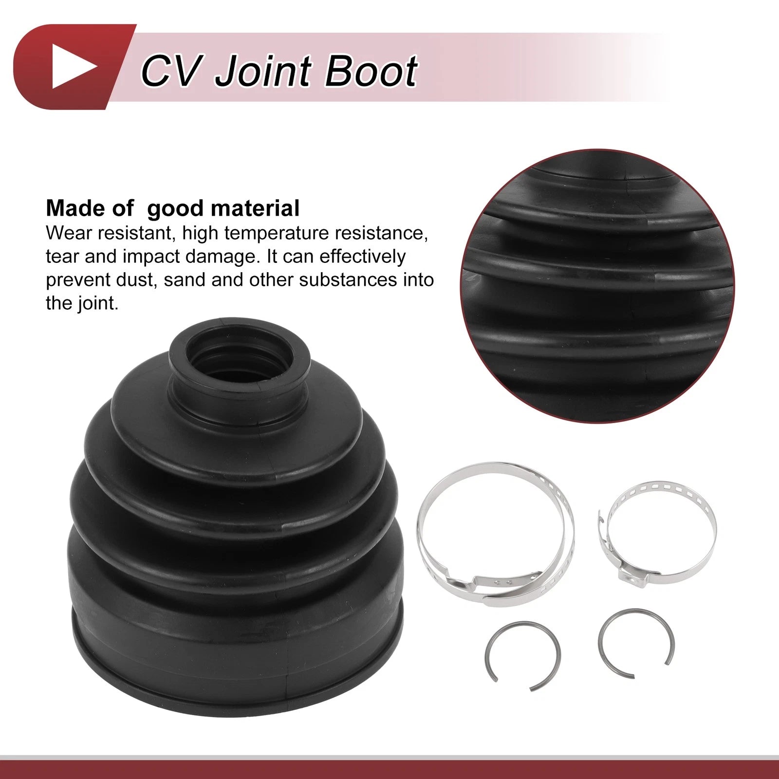 Inner CV Joint Boot Kit with Clamps for Honda Pilot (2015) - 44017STXA51