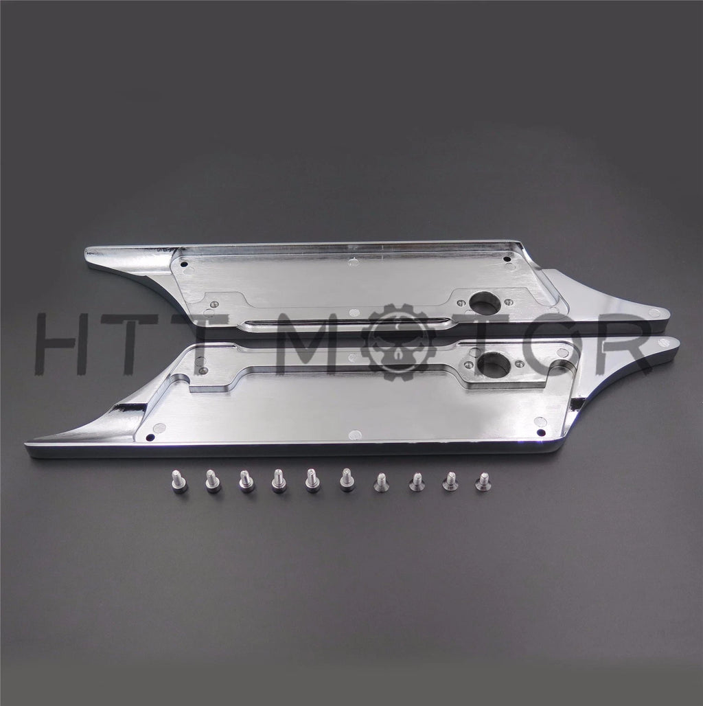 Set of 2 Billet Chrome Saddlebag Latch Covers for Harley Touring (1993–2013)