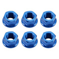 6 Pack Aluminum Rear Sprocket Flange Nuts M10X1.5mm Blue for Motorcycle