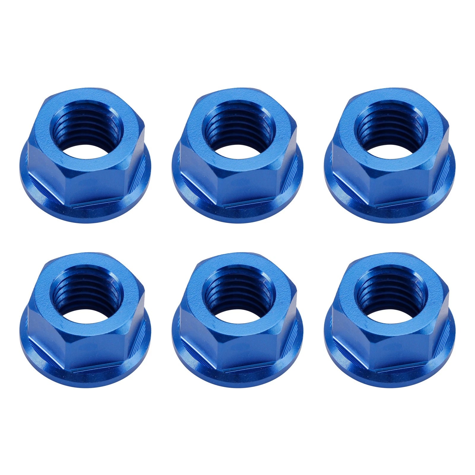 6 Pack Aluminum Rear Sprocket Flange Nuts M10X1.5mm Blue for Motorcycle