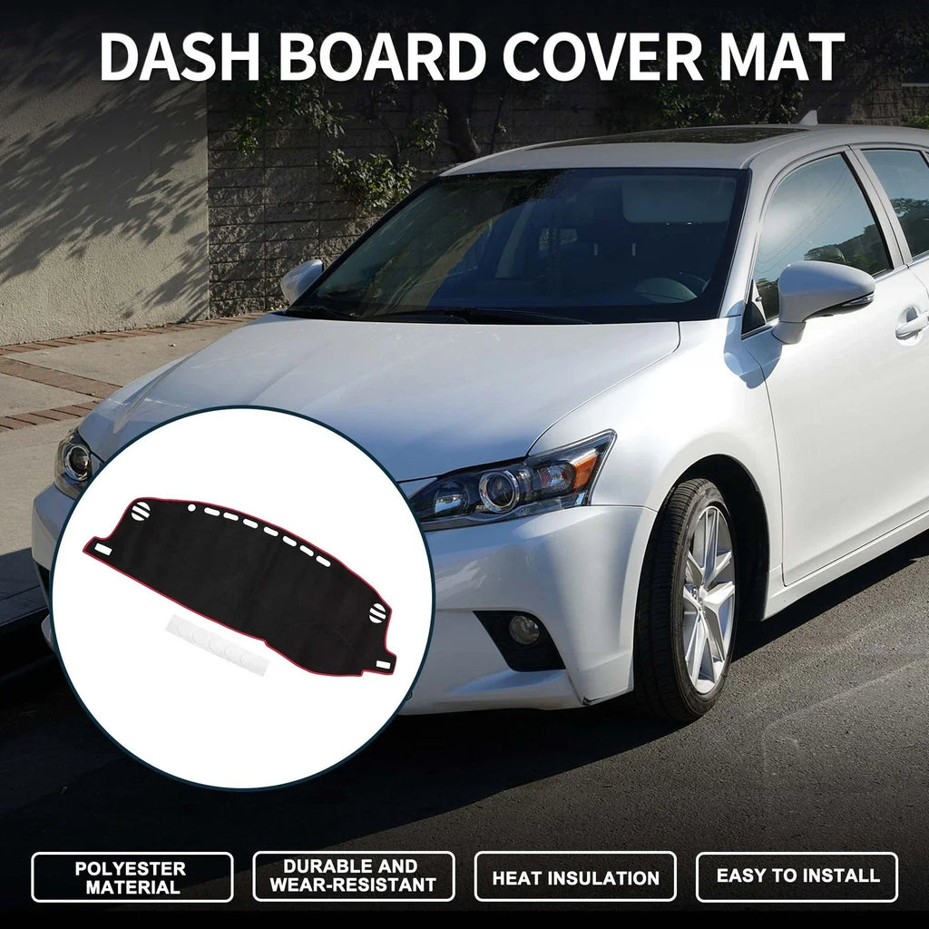 Dashboard Cover Mat for Lexus CT 200H (2011-2019) Sun Protector Pad Black Red