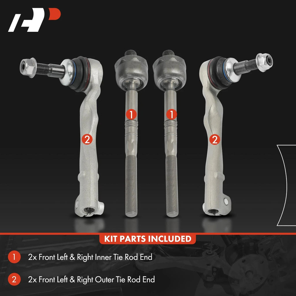 Set of 4 Tie Rod Ends for BMW 530e, 540i (2017–2023)