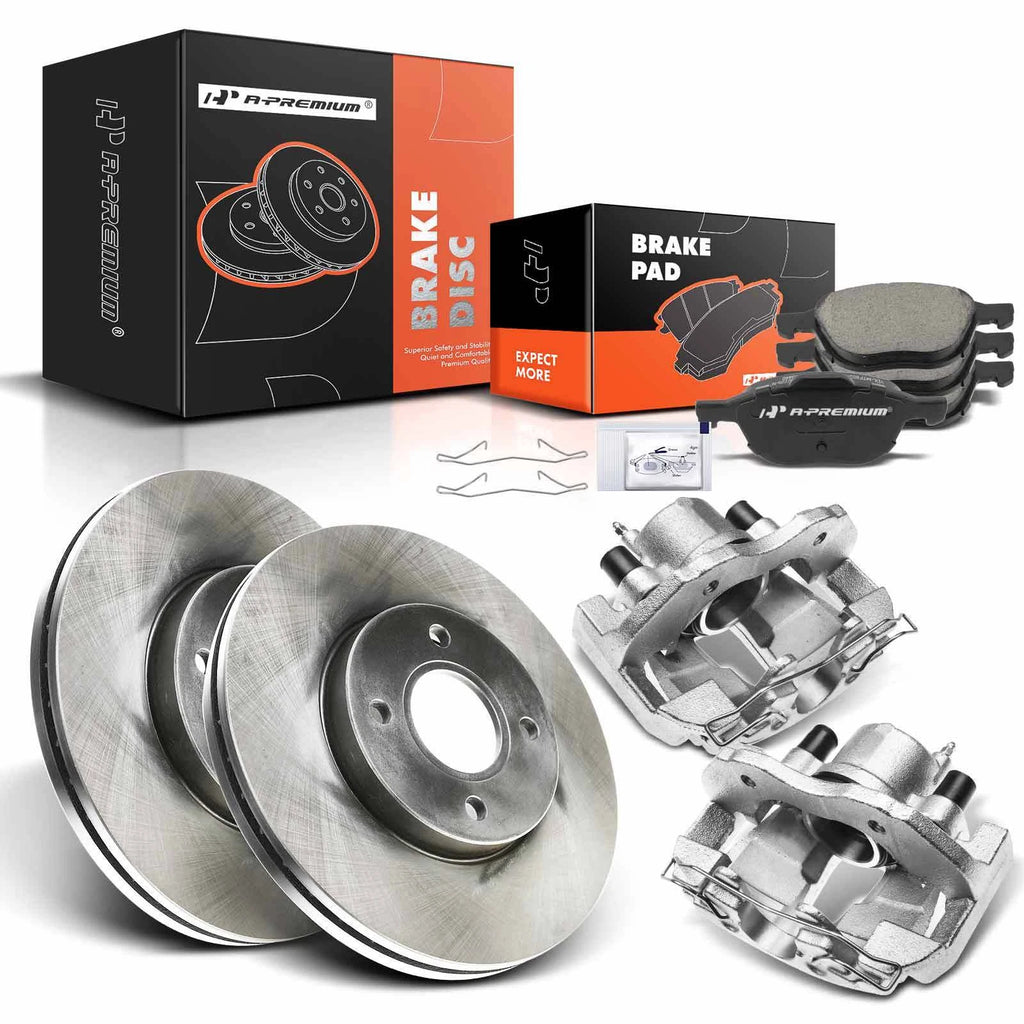 Front Brake Rotor & Pad & Caliper for Ford Focus (2005–2007)