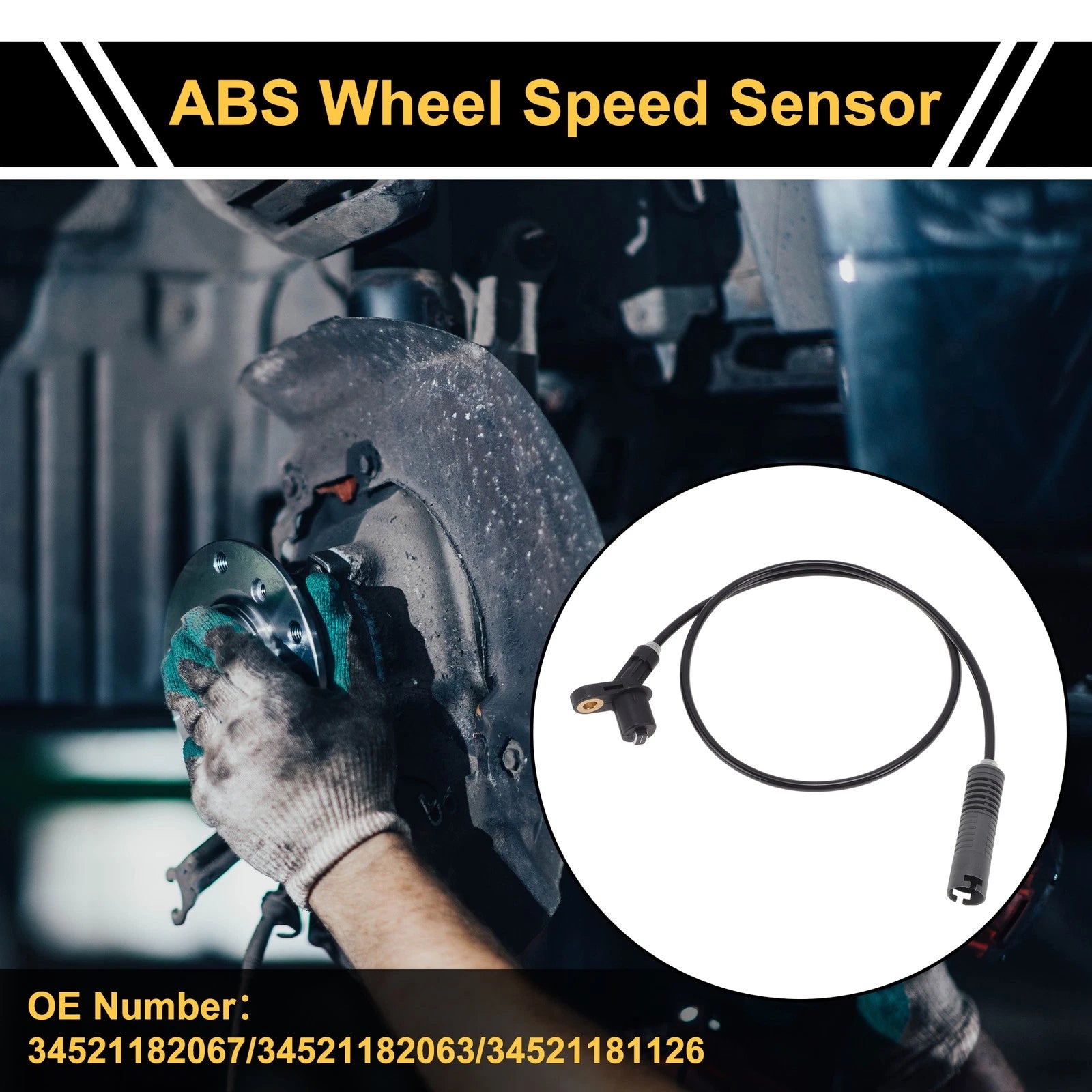 ABS Wheel Speed Sensor No. 34521182067 for BMW E36 (1990–1999) 1Pc Left/Right