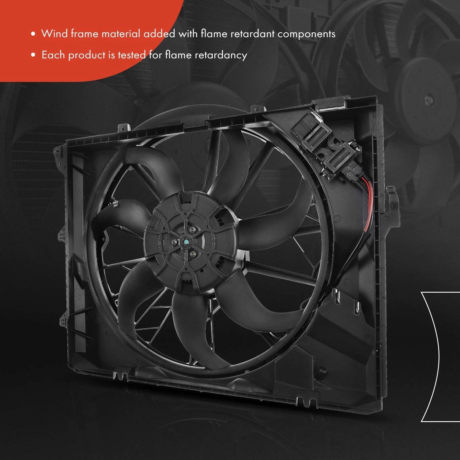 Cooling Fan Assembly with Brushless Motor for BMW 328i 2007–2013 323i 2006–2011