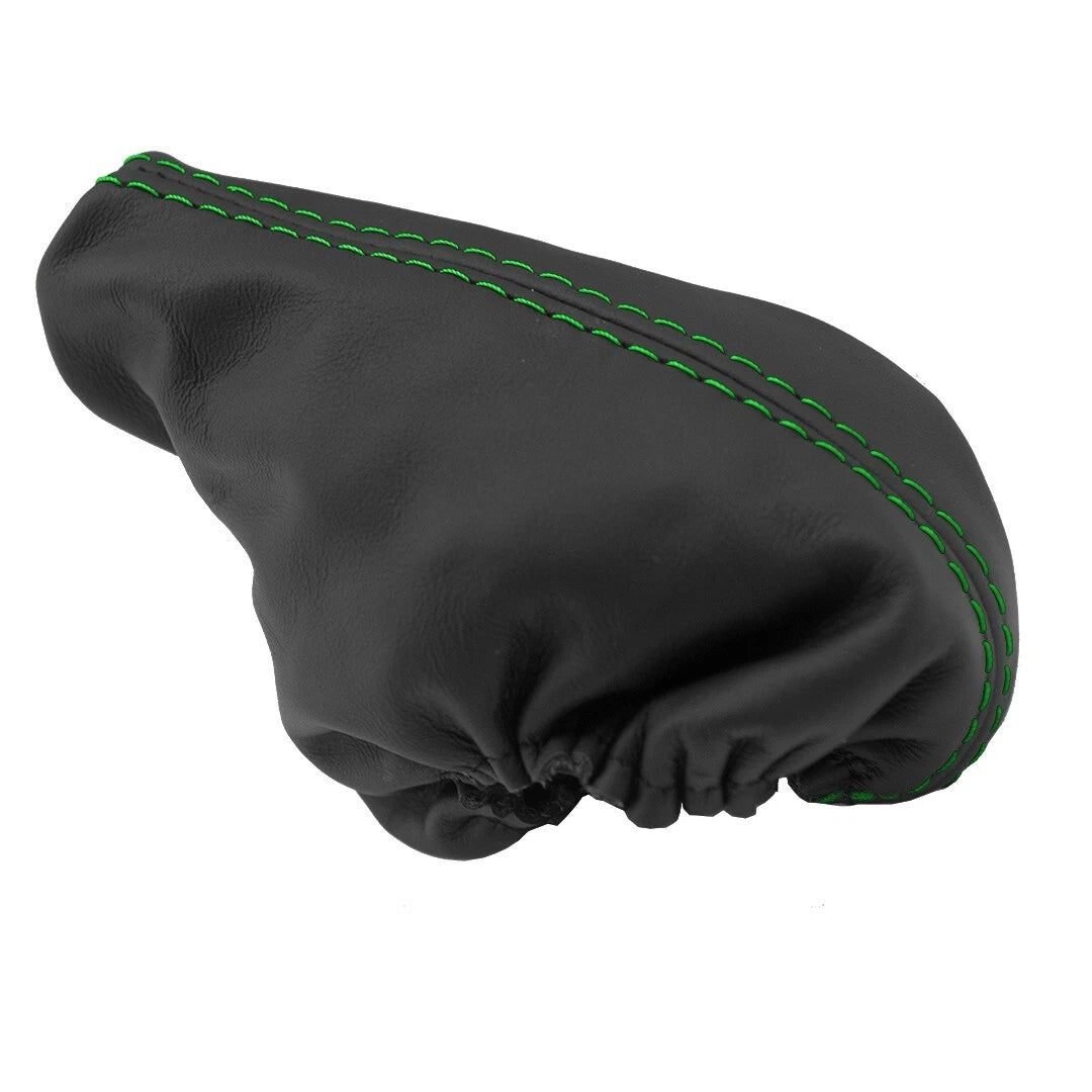 E Brake Boot Cover for Nissan Frontier (2005–2019) Green Stitch PVC Leather