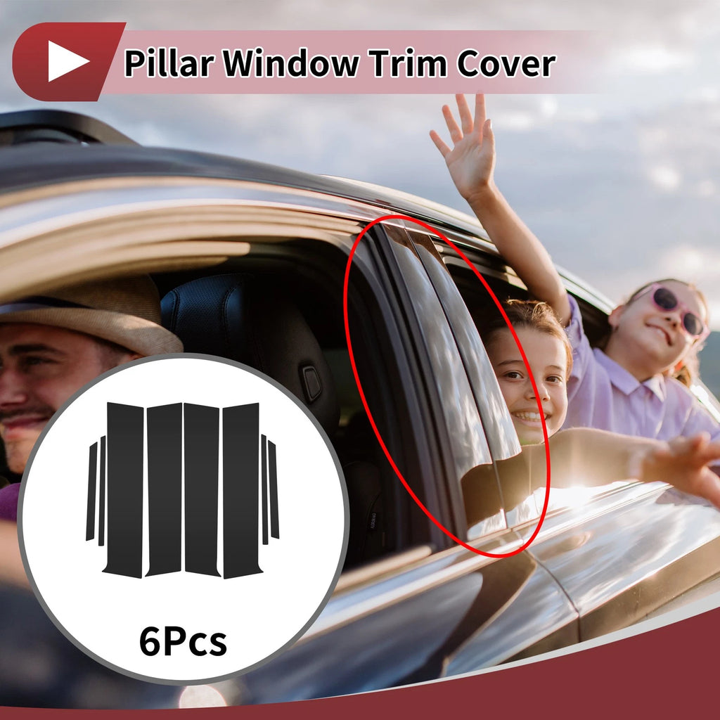 6 Pcs Car Door Pillar Window Trim for Toyota Aqua XP210 (2021–2025) Black