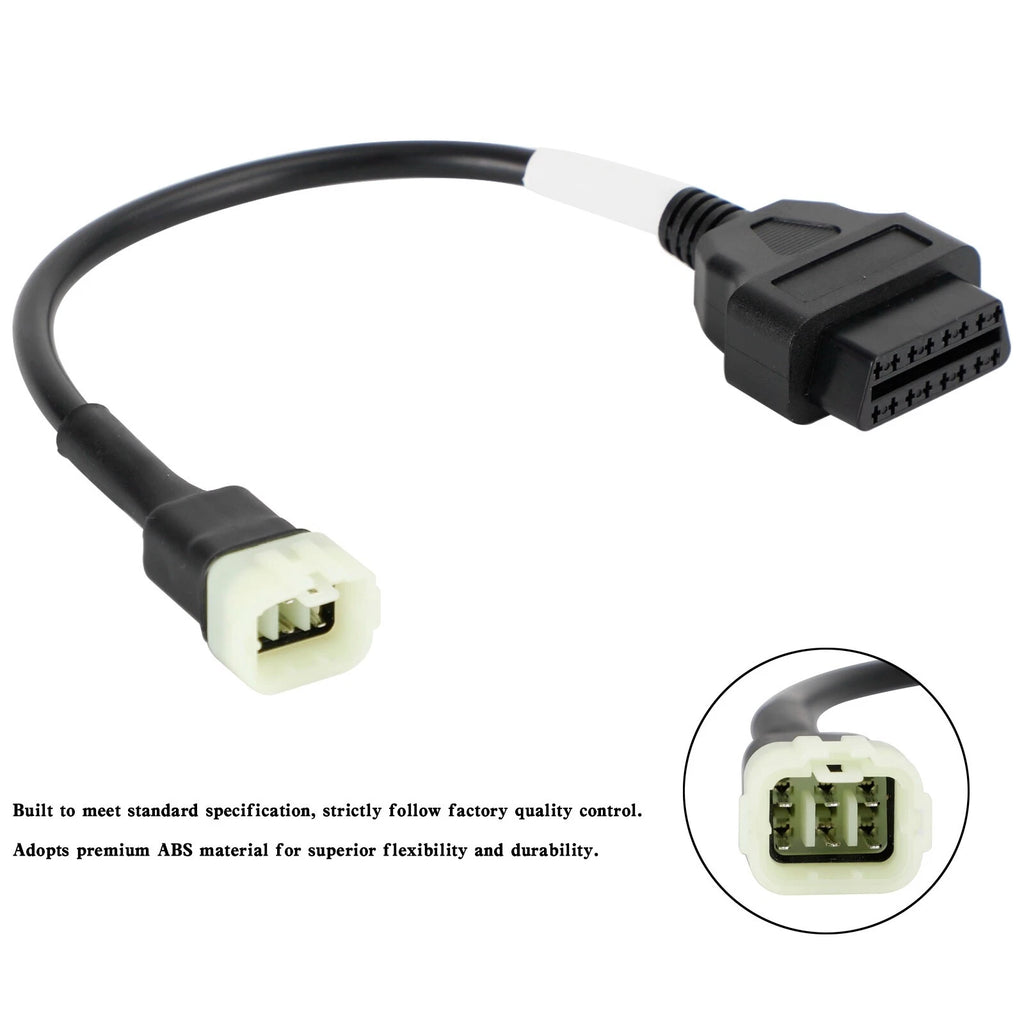 OBD2 6 Pin Diagnostic Plug Adapter for Kawasaki Motorcycle (T9)