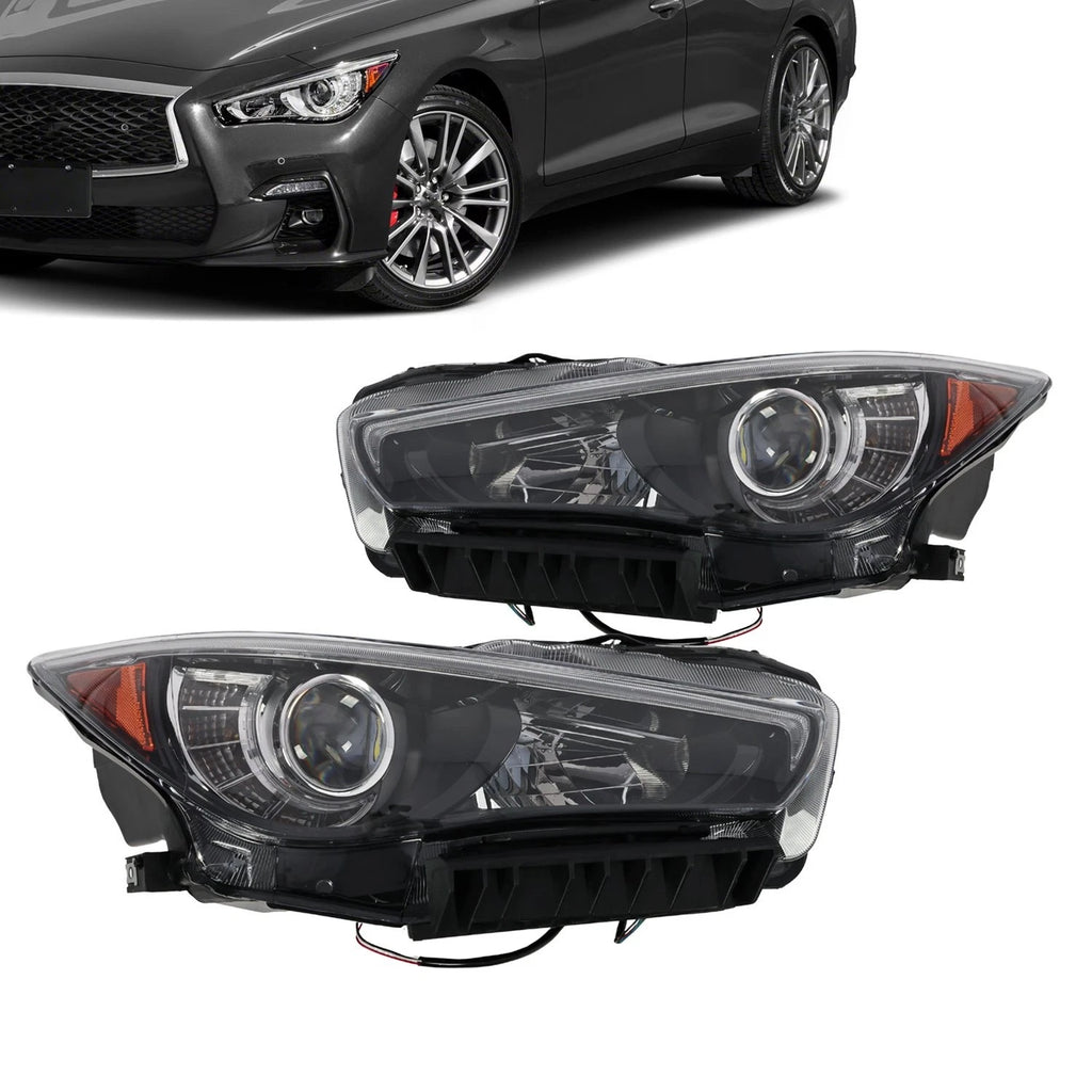LED Headlight Pair for Infiniti Q50 (2014–2022) w/o AFS