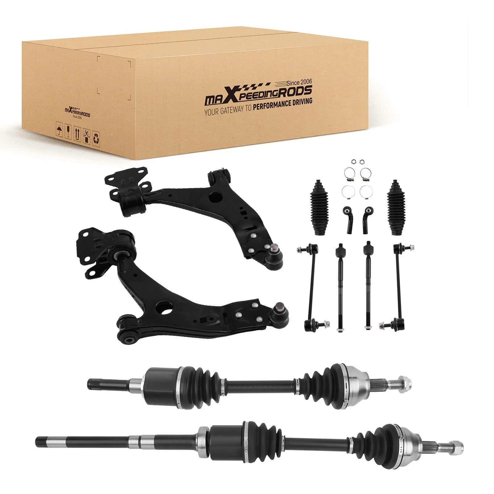 12PCS Front CV Axle Shaft Lower Control Arm for Ford Escape AWD (2013–2018)