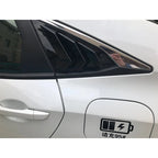 2X Black ABS Vent Quarter Side Window Louver Cover for Honda Civic (2016–2021)