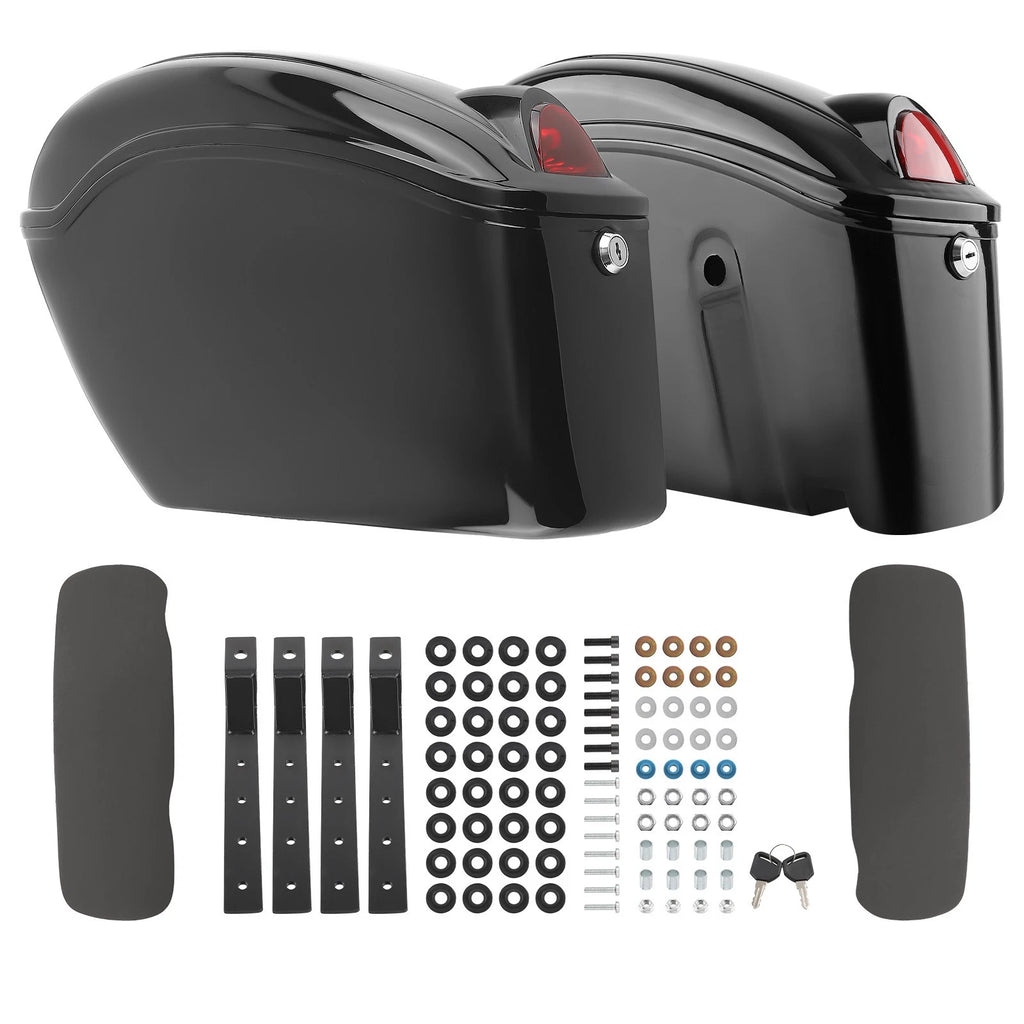 Universal Motorcycle Saddlebags with Turn Signals for Yamaha Suzuki Kawasaki