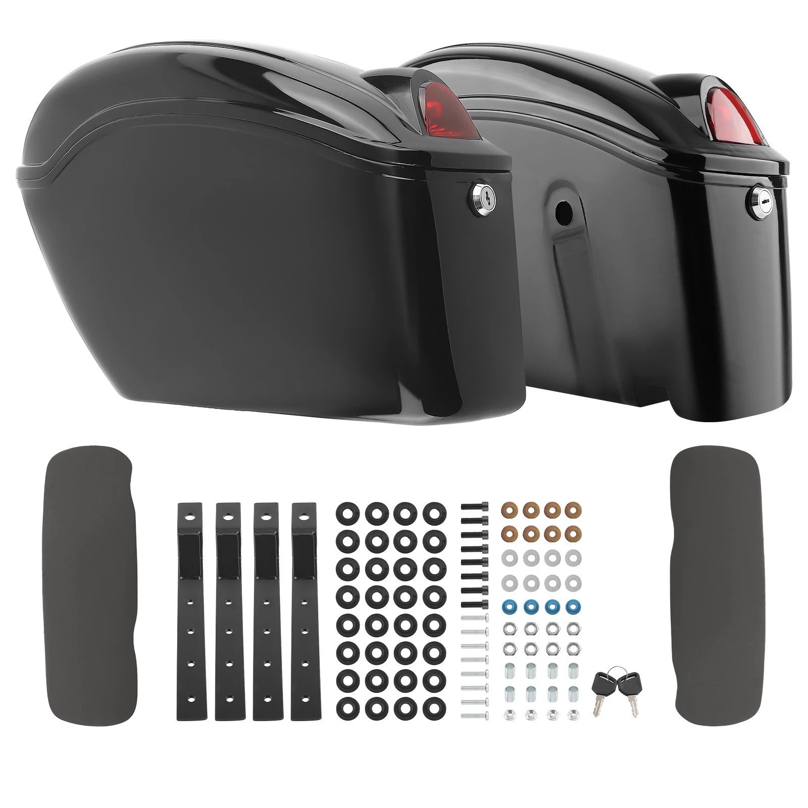 Universal Motorcycle Saddlebags with Turn Signals for Yamaha Suzuki Kawasaki